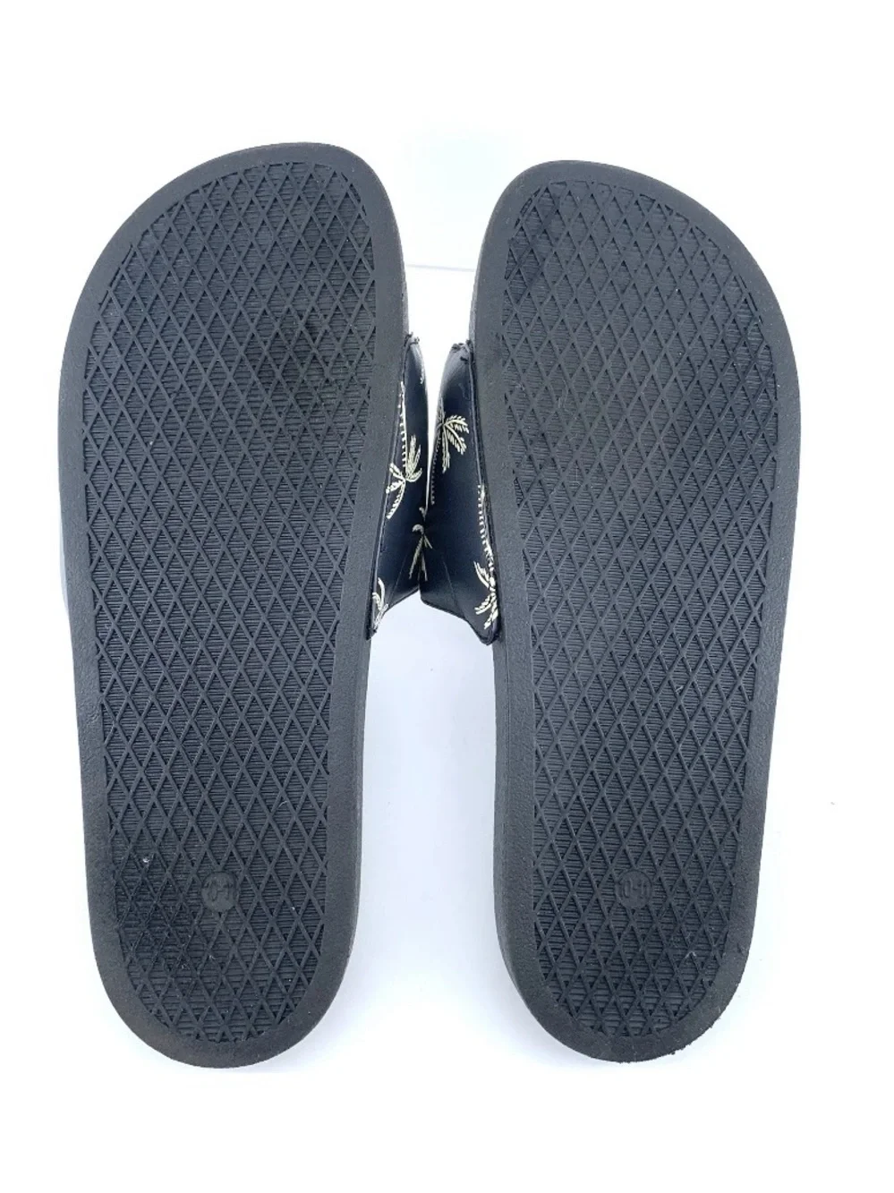 Old Navy Palm Tree Slide Sandals Men's 10–11 Black Comfort Pool Slides